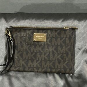 Michael Kors Brown Monogram Wristlet